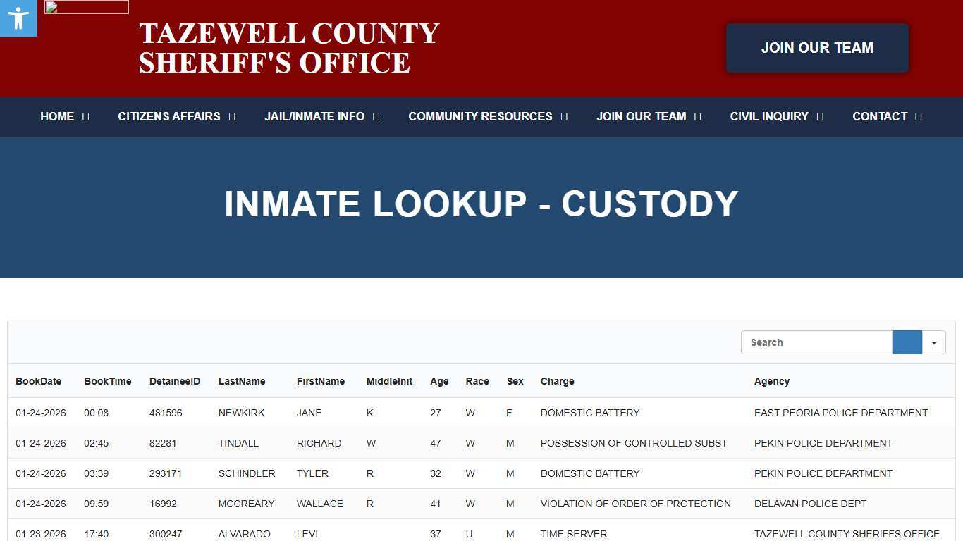 Inmate Lookup - C - Tazewell County Sheriff